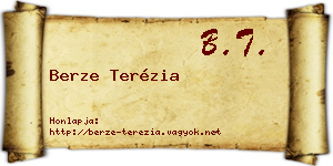 Berze Terézia névjegykártya